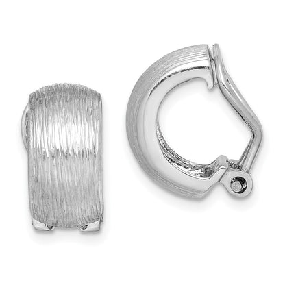 Sterlingsilber Rhodiniert Diamantiert Non-pierced J- Creolen