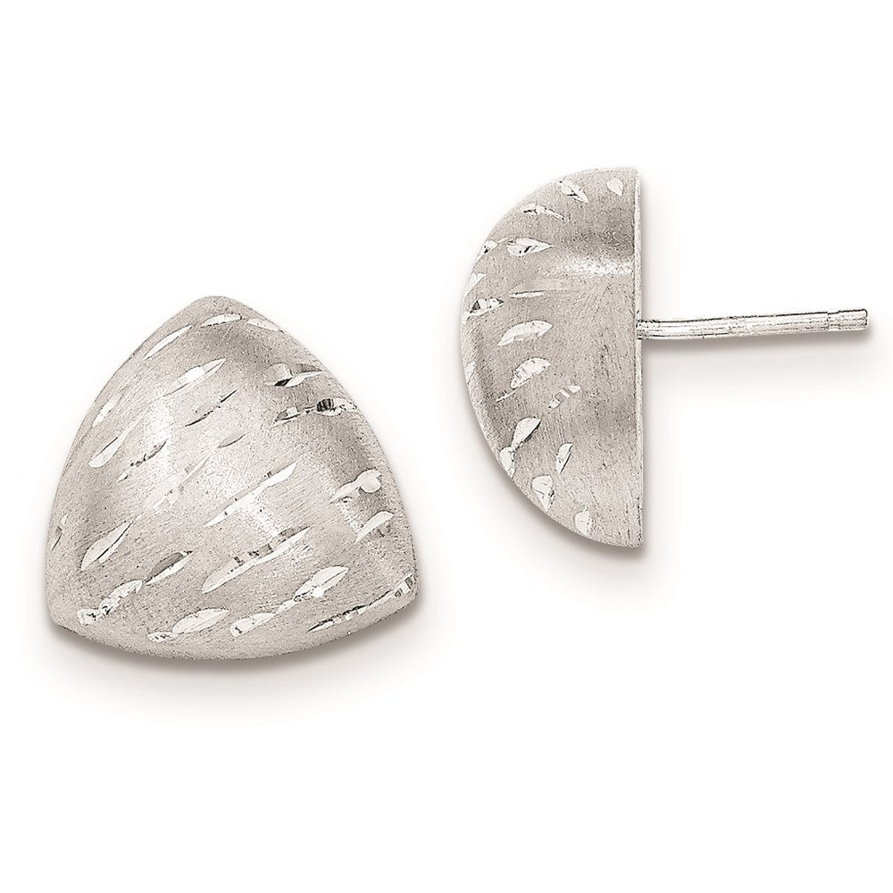 Sterlingsilber Satiniert/diamantiert Gewölbt Dreieck Ohrstecker