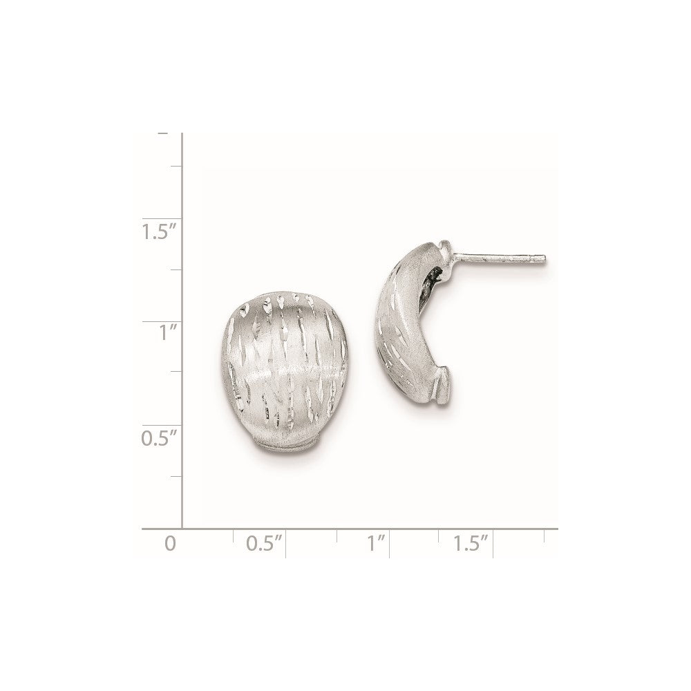 Sterlingsilber Satiniert/diamantiert Gebogen Ohrstecker