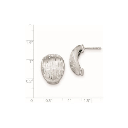 Sterlingsilber Satiniert/diamantiert Gebogen Ohrstecker
