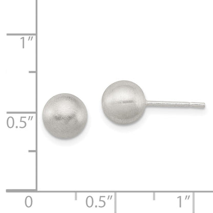 Sterlingsilber Poliert 7mm Lasergraviert-cut Ohrstecker