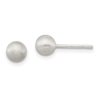 Sterlingsilber Poliert 5mm Lasergraviert-cut Ohrstecker