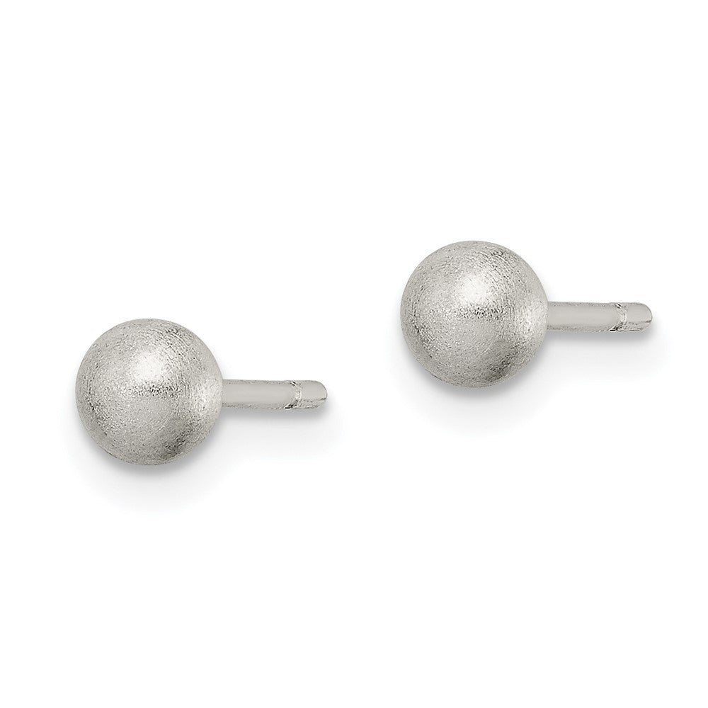 Sterlingsilber Poliert 4mm Lasergraviert-cut Ohrstecker