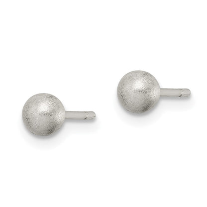 Sterlingsilber Poliert 4mm Lasergraviert-cut Ohrstecker