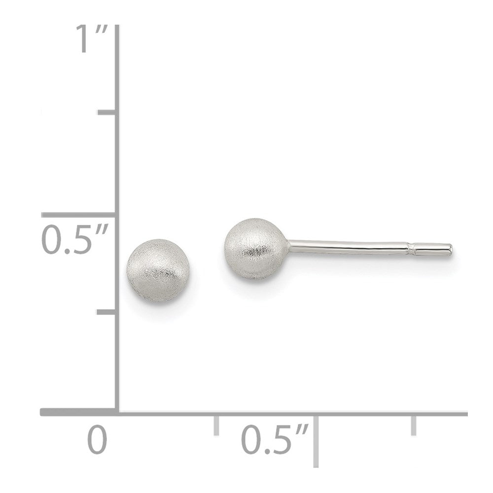 Sterlingsilber Poliert 4mm Lasergraviert-cut Ohrstecker