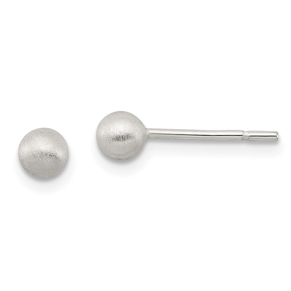 Sterlingsilber Poliert 4mm Lasergraviert-cut Ohrstecker
