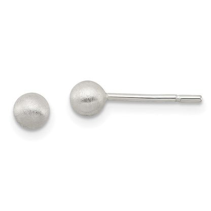 Sterlingsilber Poliert 4mm Lasergraviert-cut Ohrstecker