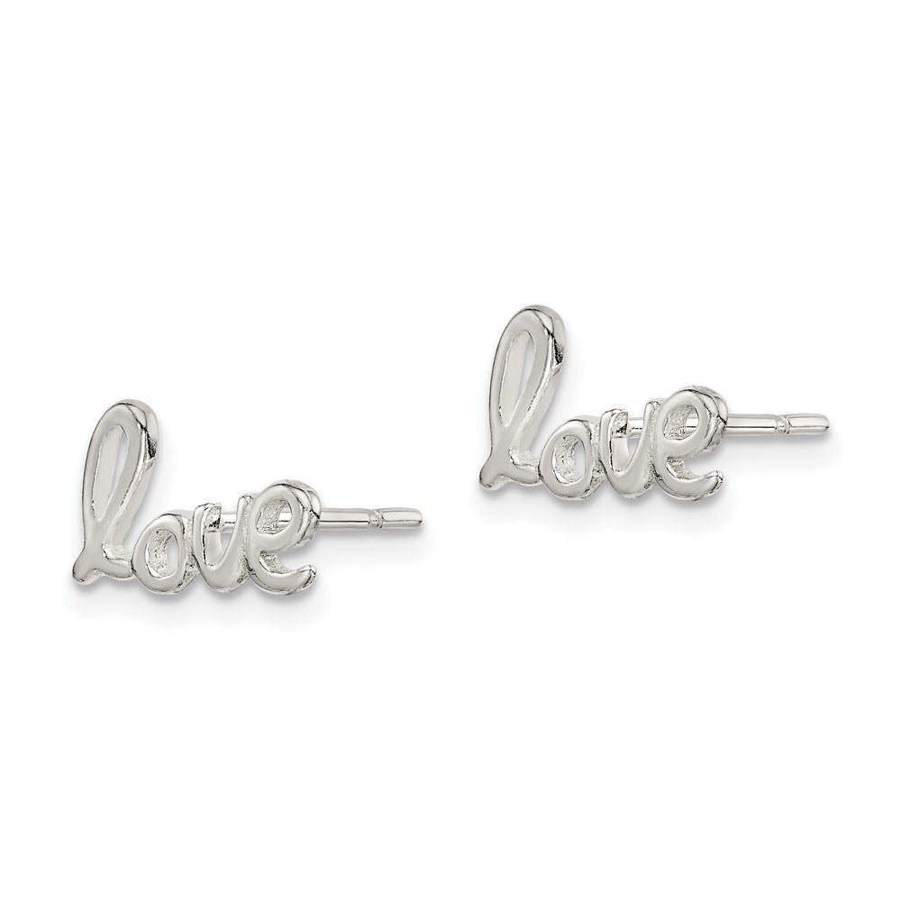 Sterlingsilber Poliert Liebe Ohrstecker