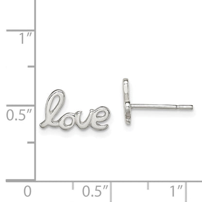 Sterlingsilber Poliert Liebe Ohrstecker