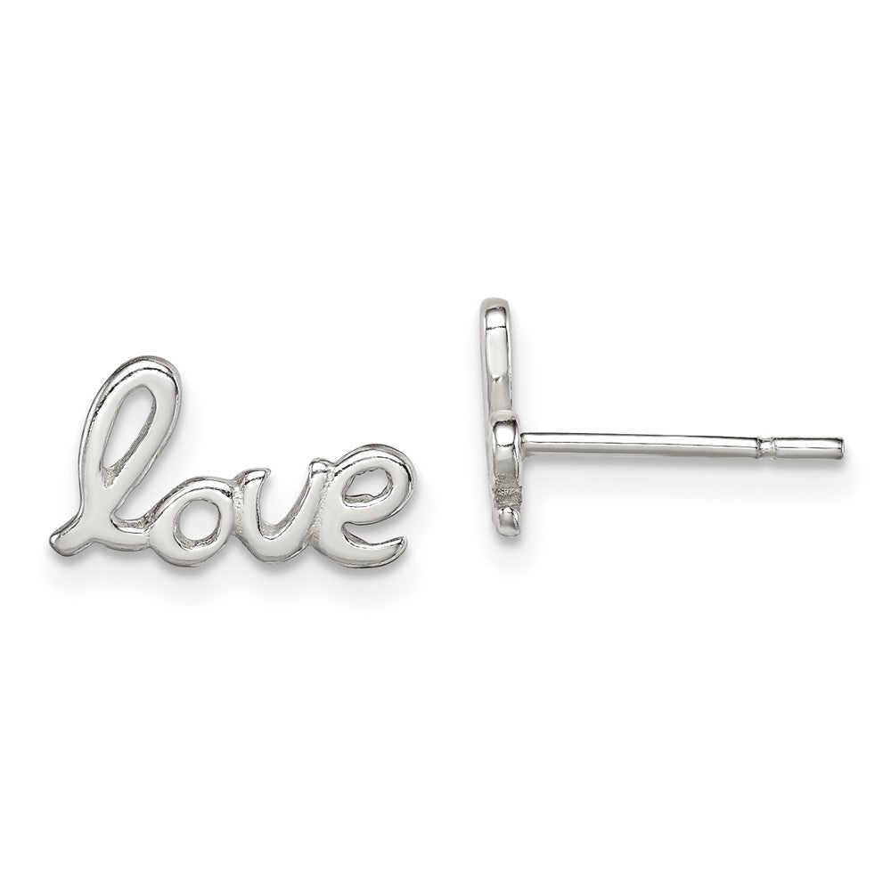 Sterlingsilber Poliert Liebe Ohrstecker
