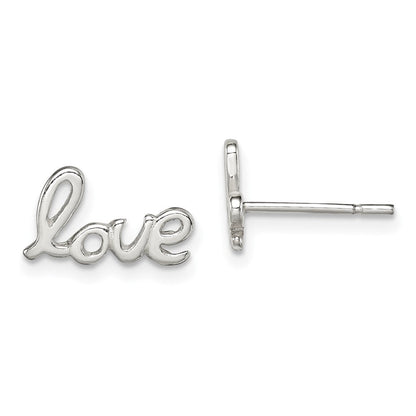 Sterlingsilber Poliert Liebe Ohrstecker