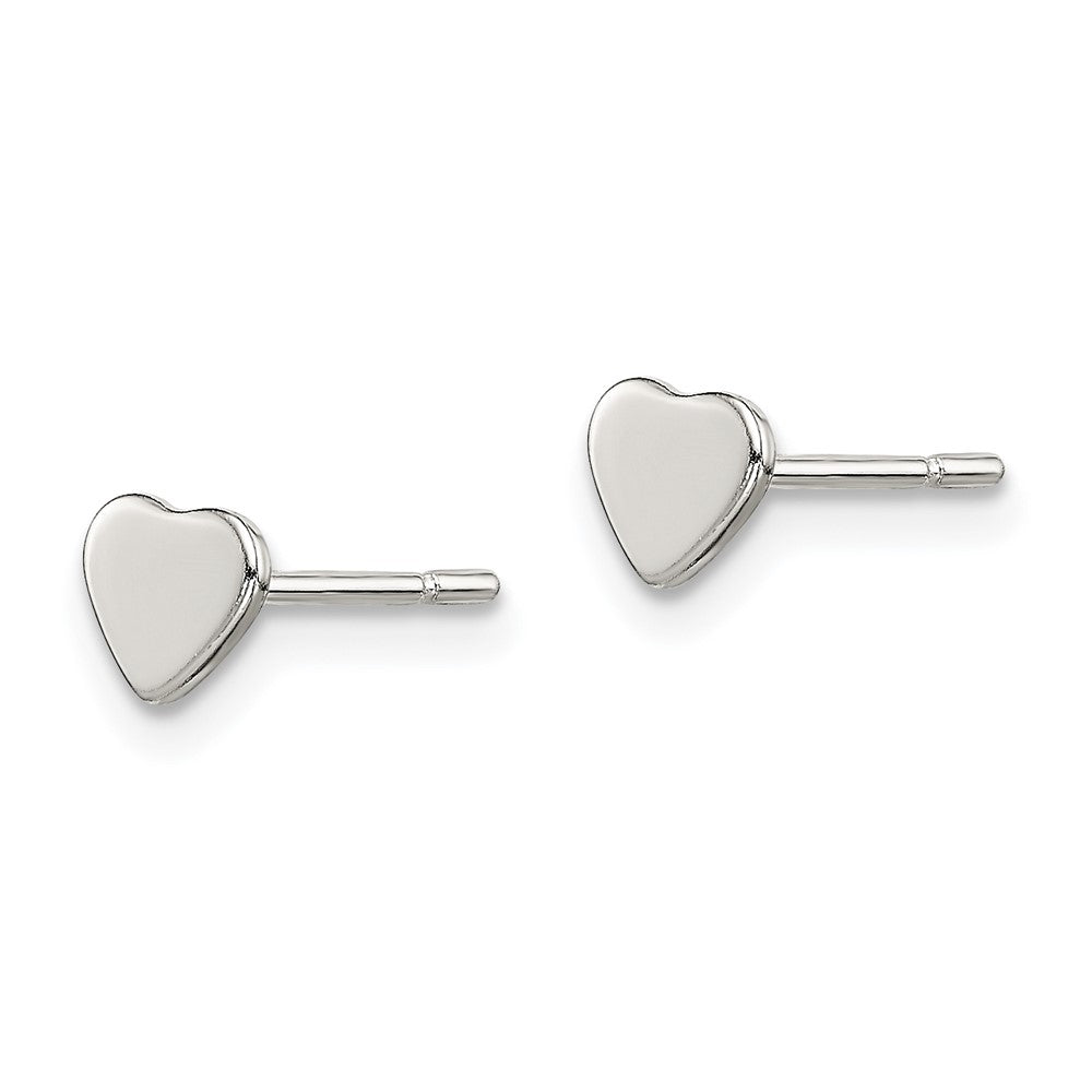 Sterlingsilber Poliert Herz Ohrstecker