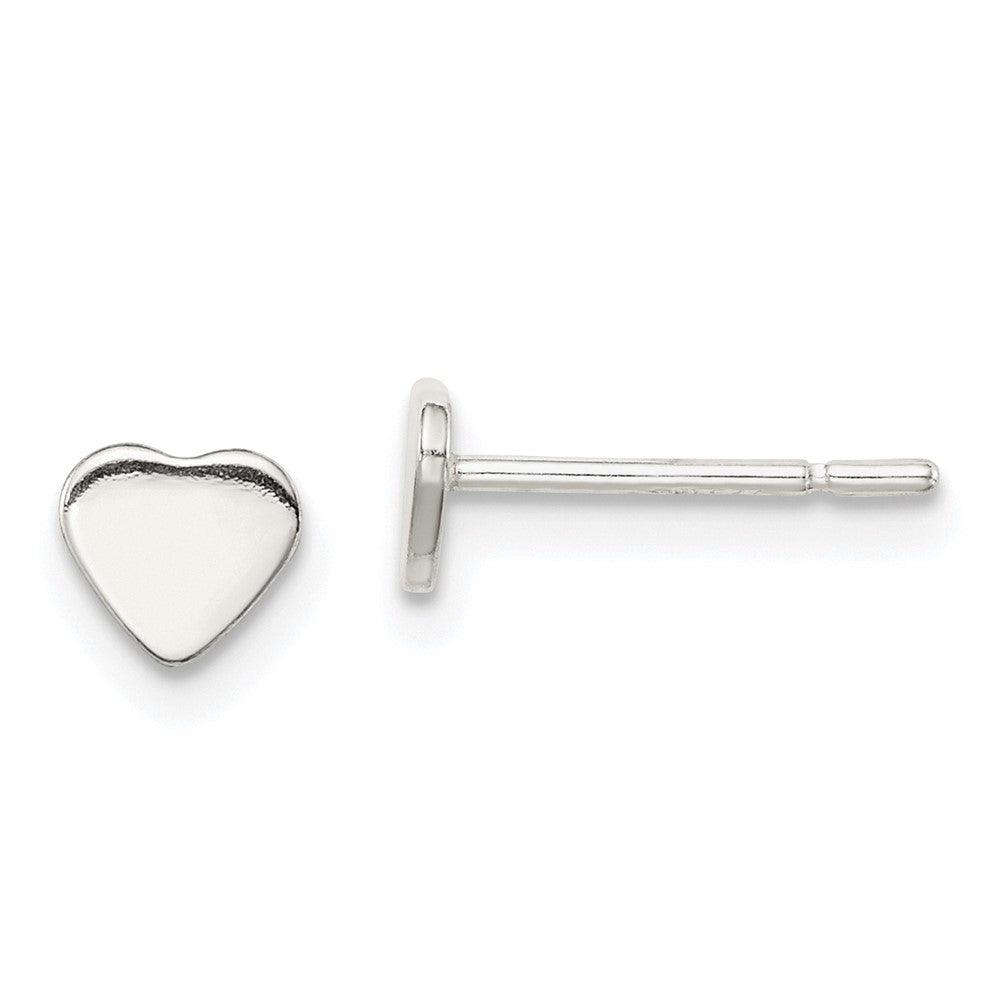 Sterlingsilber Poliert Herz Ohrstecker