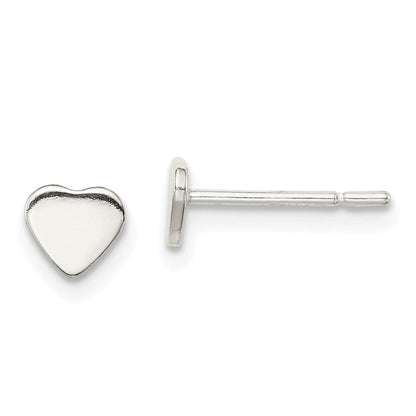 Sterlingsilber Poliert Herz Ohrstecker