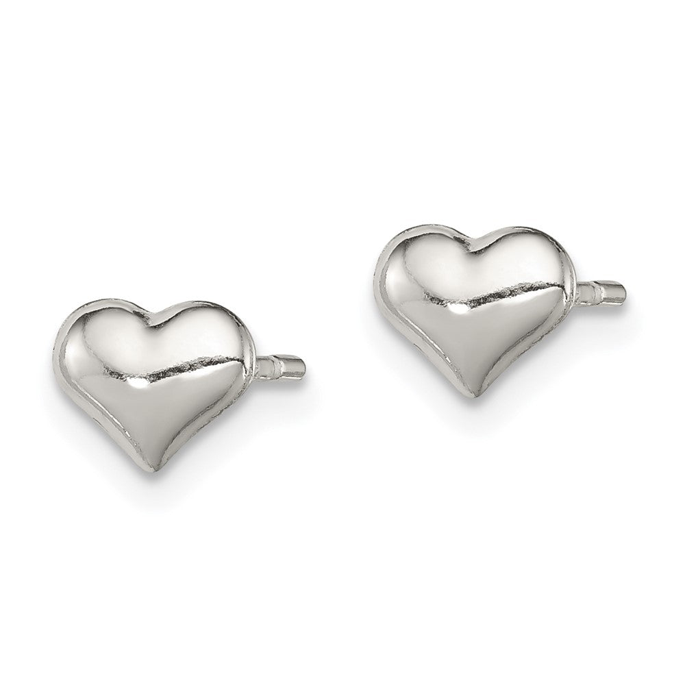Sterlingsilber Poliert Herz Ohrstecker