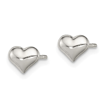 Sterlingsilber Poliert Herz Ohrstecker