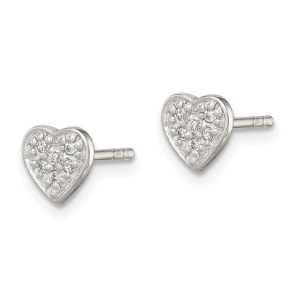 Sterlingsilber Zirkonia Herz Ohrstecker