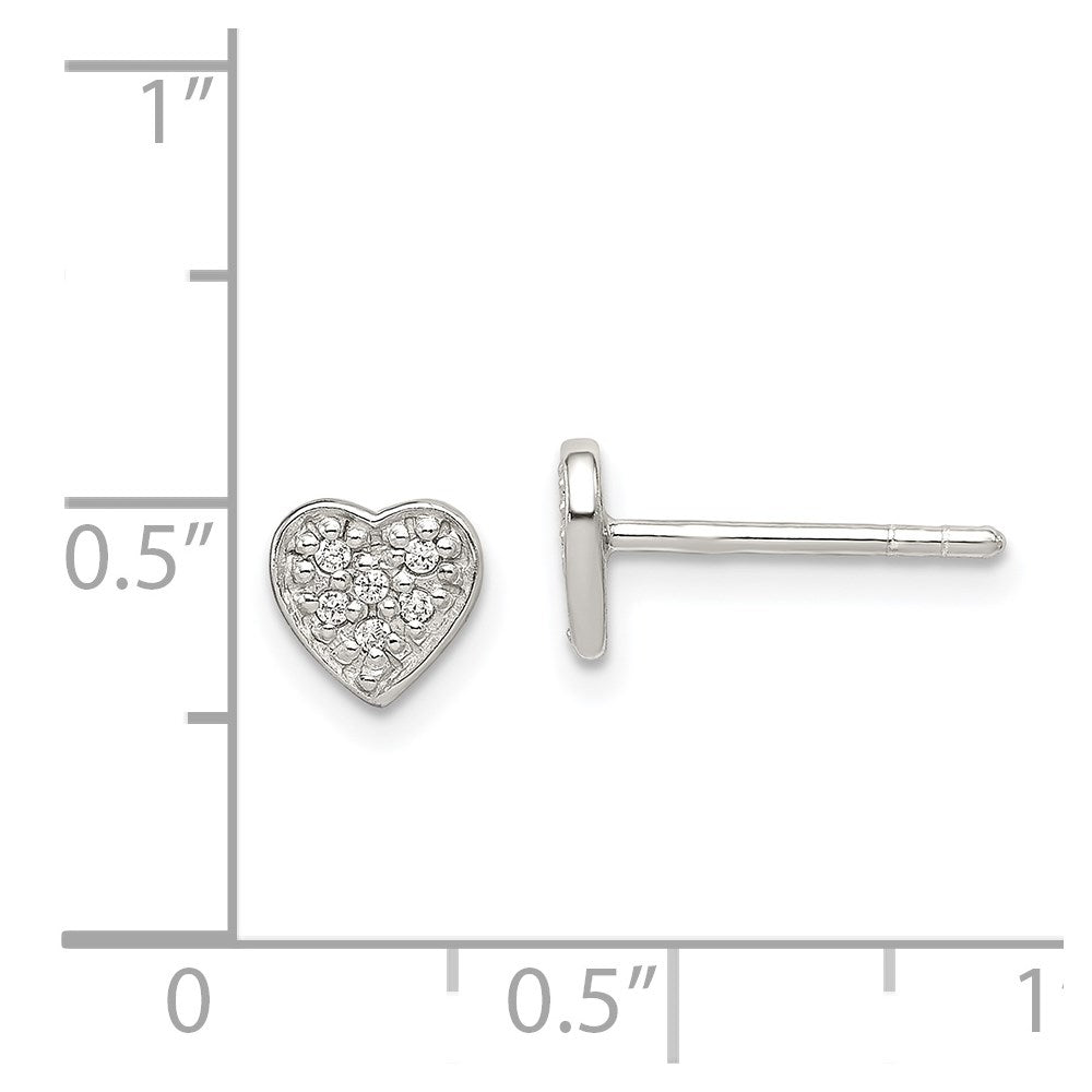 Sterlingsilber Zirkonia Herz Ohrstecker