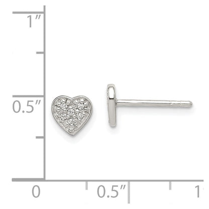 Sterlingsilber Zirkonia Herz Ohrstecker