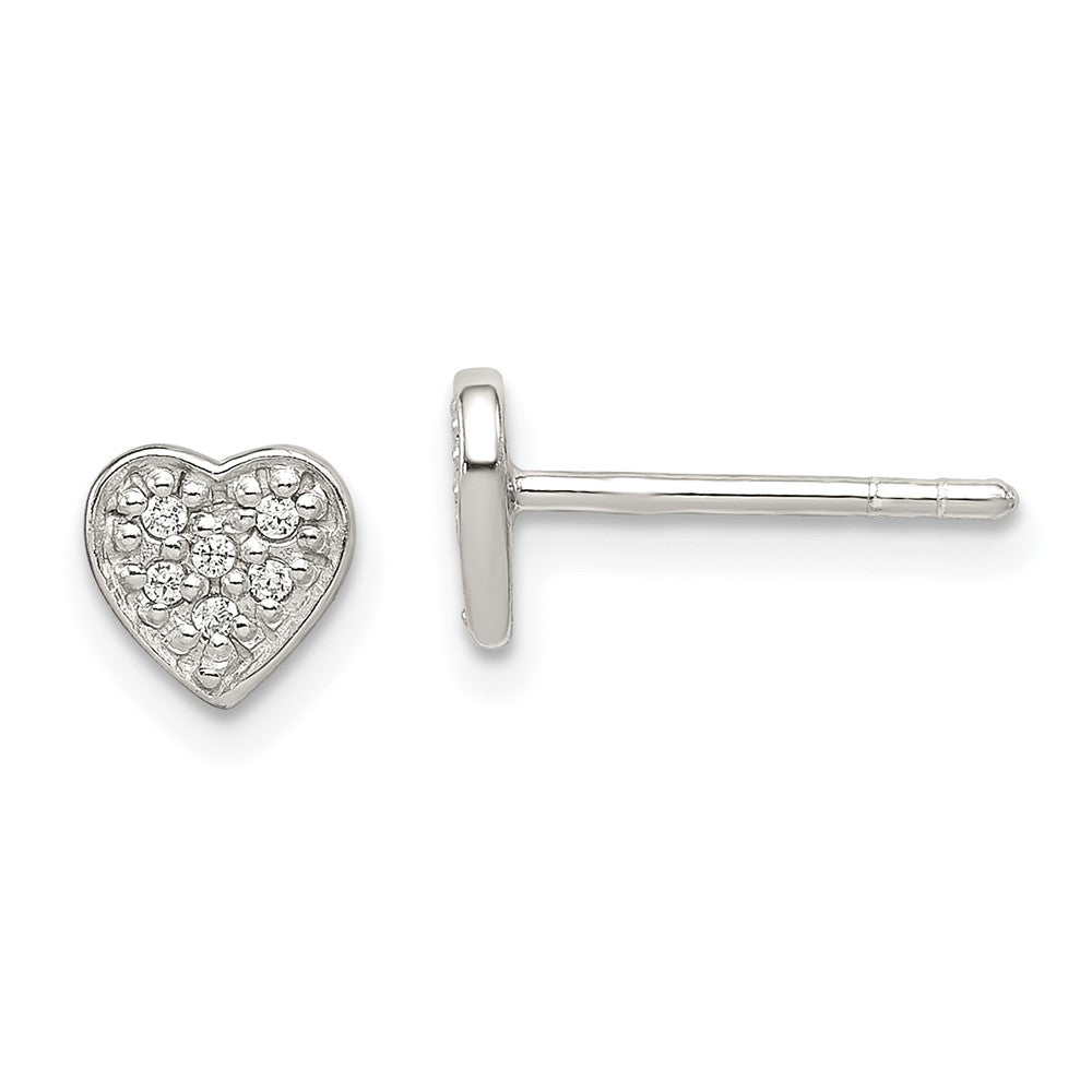 Sterlingsilber Zirkonia Herz Ohrstecker