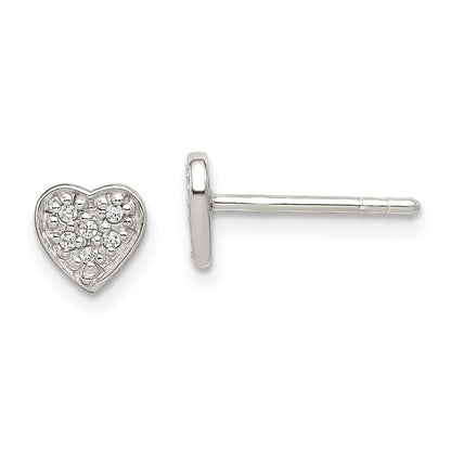 Sterlingsilber Zirkonia Herz Ohrstecker