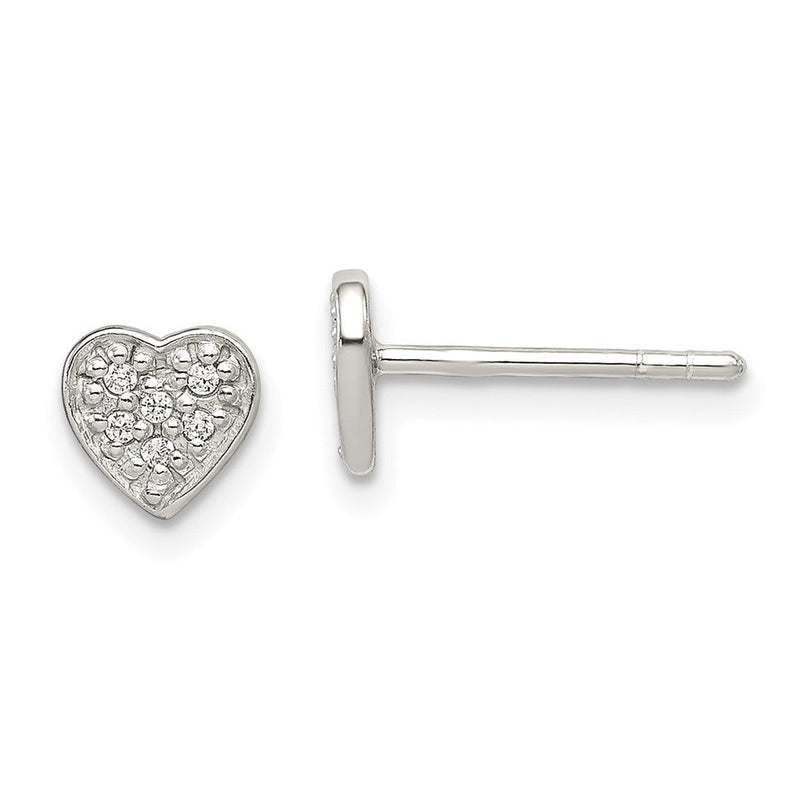 Sterlingsilber Zirkonia Herz Ohrstecker