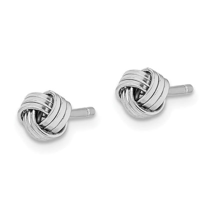 Sterlingsilber Rhodiniert Poliert Gedreht Knoten Ohrstecker
