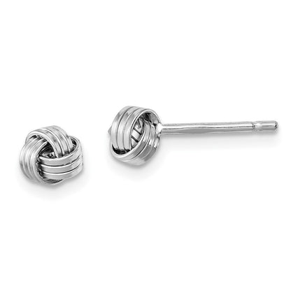 Sterlingsilber Rhodiniert Poliert Gedreht Knoten Ohrstecker