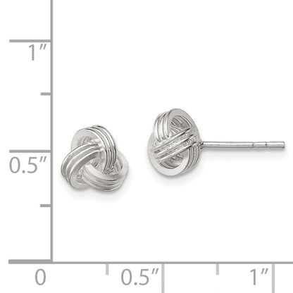 Sterlingsilber Poliert Fantasie Liebe Knoten Ohrstecker