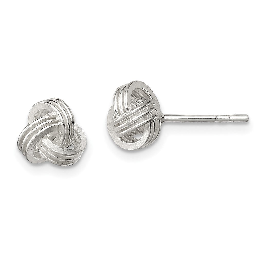 Sterlingsilber Poliert Fantasie Liebe Knoten Ohrstecker