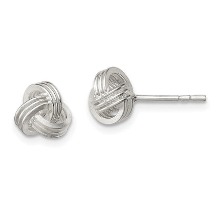 Sterlingsilber Poliert Fantasie Liebe Knoten Ohrstecker