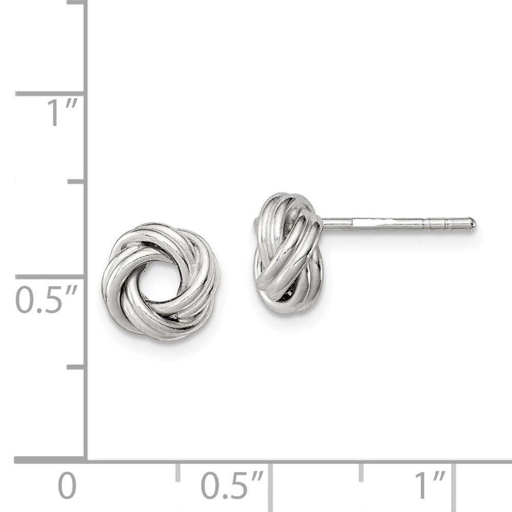 Sterlingsilber Rhodiniert Poliert Liebe Knoten Ohrstecker