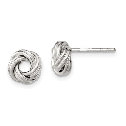 Sterlingsilber Rhodiniert Poliert Liebe Knoten Ohrstecker