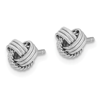 Sterlingsilber Rhodiniert Dreifach Knoten Kordel Ohrstecker