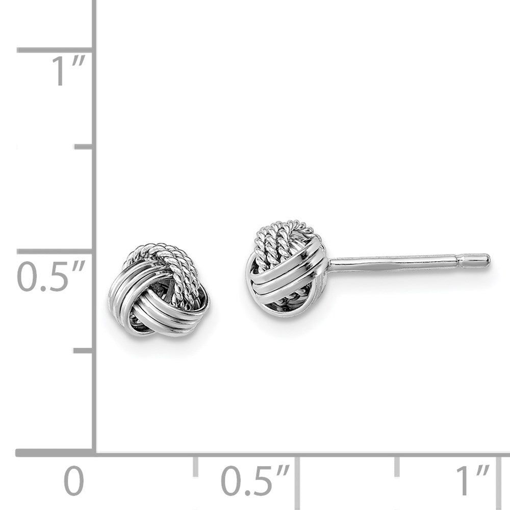 Sterlingsilber Rhodiniert Dreifach Knoten Kordel Ohrstecker