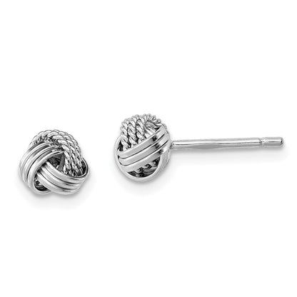 Sterlingsilber Rhodiniert Dreifach Knoten Kordel Ohrstecker