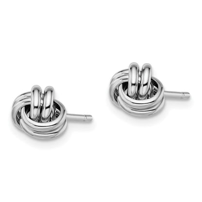 Sterlingsilber Rhodiniert Doppelt Knoten Ohrstecker
