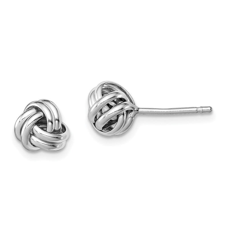 Sterlingsilber Rhodiniert Doppelt Knoten Ohrstecker