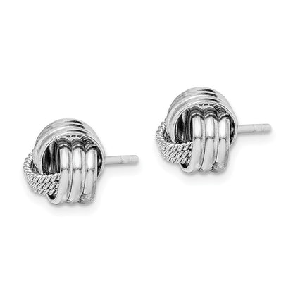 Sterlingsilber Rhodiniert Poliert Gedreht Knoten Ohrstecker