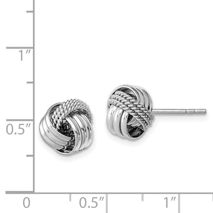 Sterlingsilber Rhodiniert Poliert Gedreht Knoten Ohrstecker