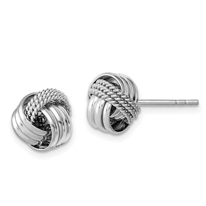 Sterlingsilber Rhodiniert Poliert Gedreht Knoten Ohrstecker