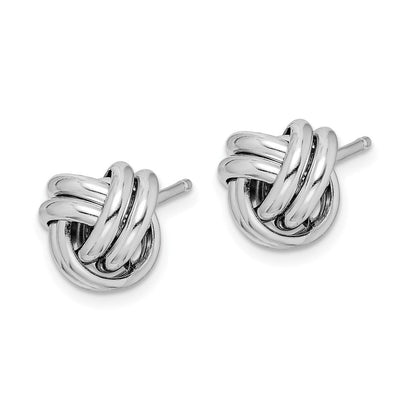Sterlingsilber Rhodiniert Doppelt Knoten Ohrstecker