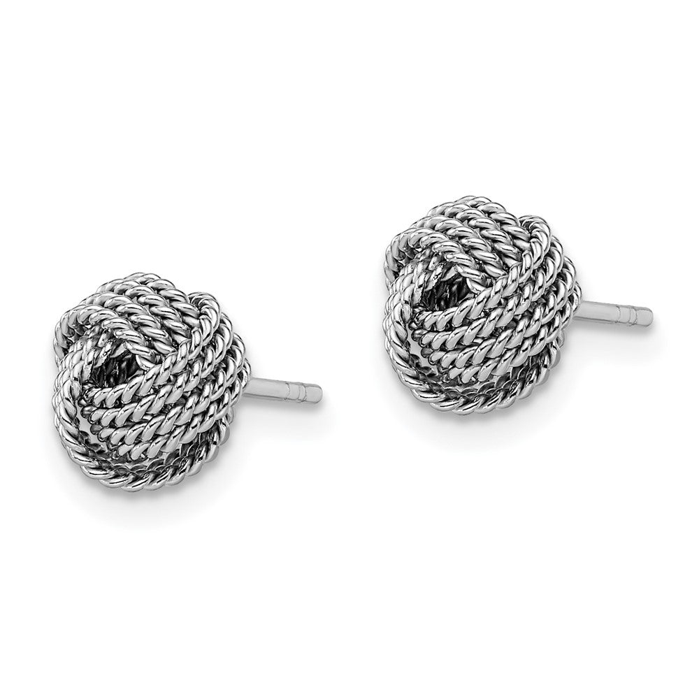 Sterlingsilber Rhodiniert Kordel Knoten Ohrstecker