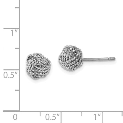 Sterlingsilber Rhodiniert Kordel Knoten Ohrstecker