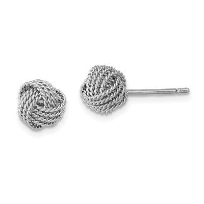 Sterlingsilber Rhodiniert Kordel Knoten Ohrstecker