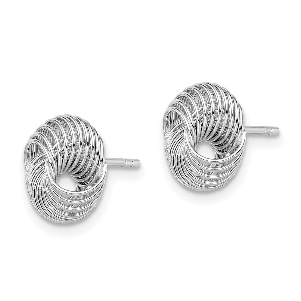 Sterlingsilber Rhodiniert Poliert Gedreht Knoten Ohrstecker