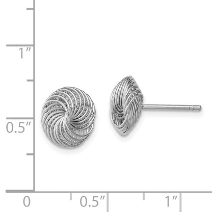 Sterlingsilber Rhodiniert Poliert Gedreht Knoten Ohrstecker