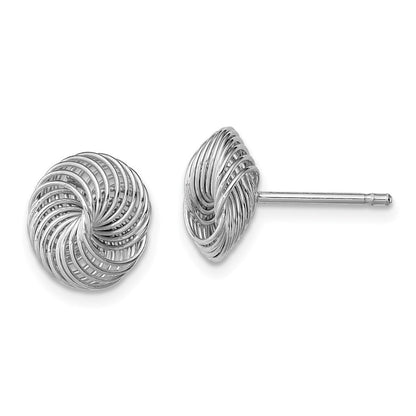 Sterlingsilber Rhodiniert Poliert Gedreht Knoten Ohrstecker