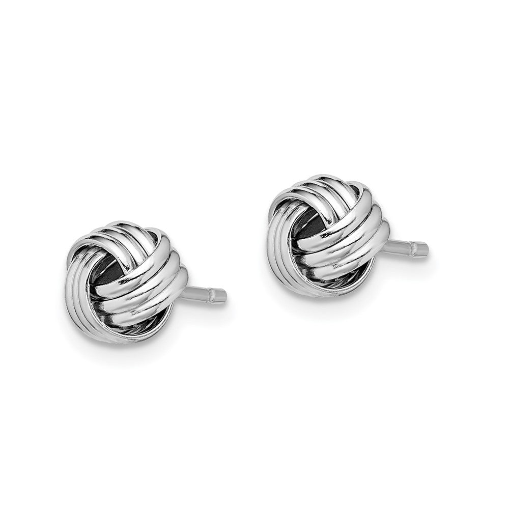 Sterlingsilber Rhodiniert Dreifach Knoten Ohrstecker
