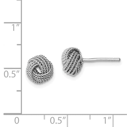 Sterlingsilber Rhodiniert Poliert und Gedreht Knoten Ohrringe